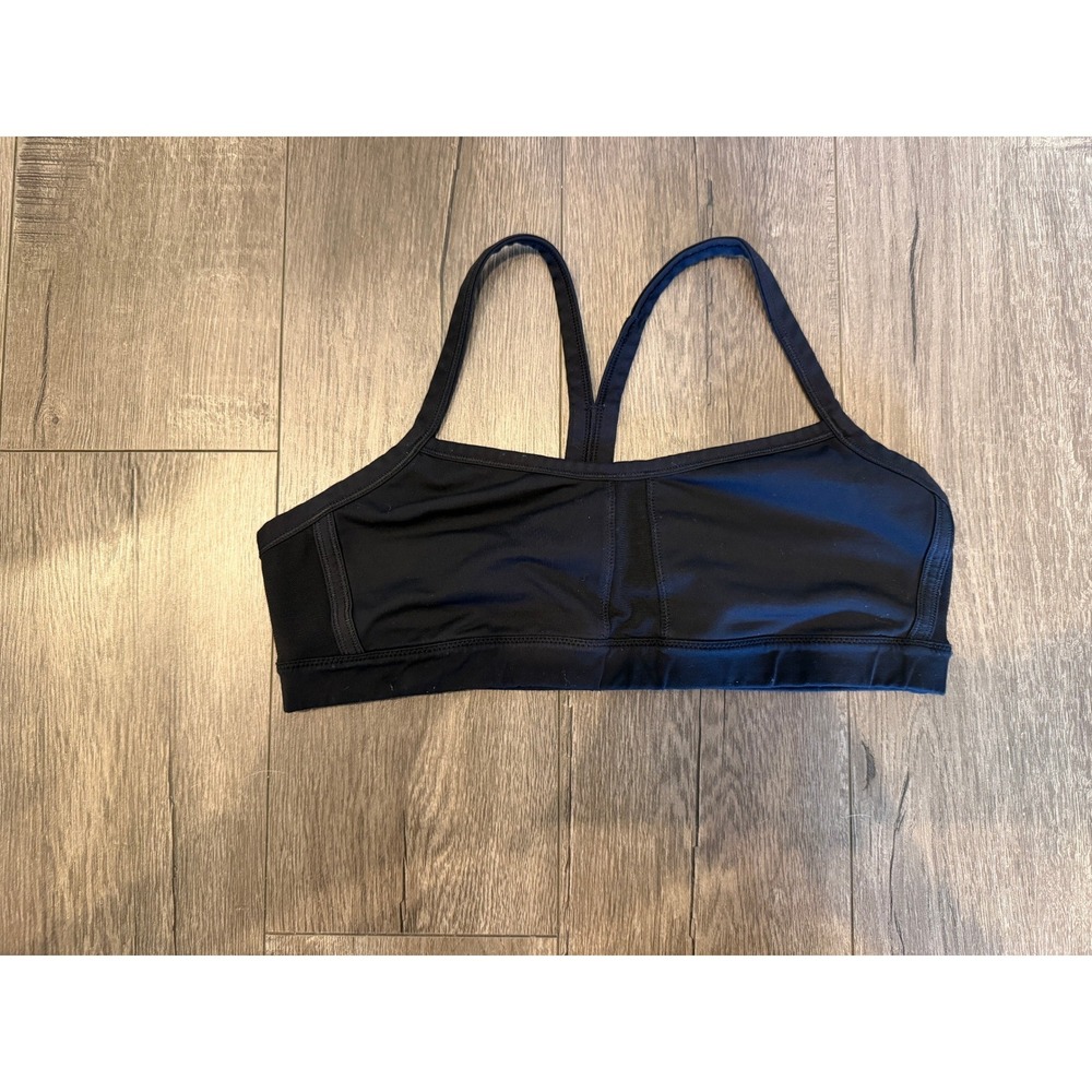 Lululemon Black Mesh Racerback Sports Bra Medium Impact Activewear Womens